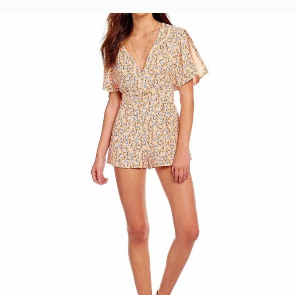 Free People Meet Virginia Ditzy Pink Floral Romper Sz S - Picture 3 of 4